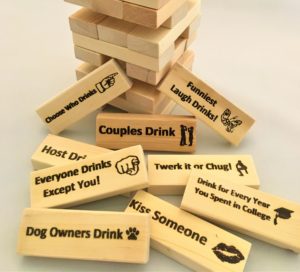 Drink Tower Wooden Block Drinking Game (Available in a pack of 1)